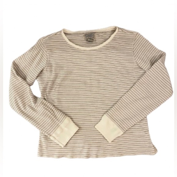 Vintage Abercrombie 90s Y2K Long Sleeve Striped Underlayer - Picture 1 of 5